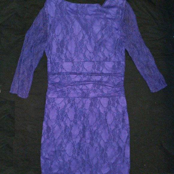 4/$20 | Ricki's Lace Purple Dress with Empire Waist - Picture 7 of 8